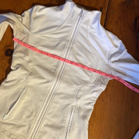 Lululemon Forme full zip gingham plaid Dune White Jacket Medium - Picture 6 of 13